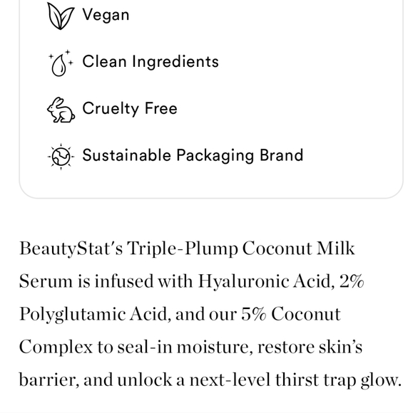 NWOB BEAUTY STAT TRIPLE PLUMP COCONUT MILK SERUM - Picture 4 of 12